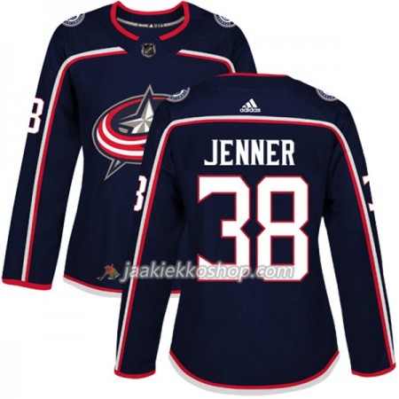 Nainen NHL Columbus Blue Jackets Pelipaita Boone Jenner 38 Adidas 2017-2018 Marine Sininen Authentic